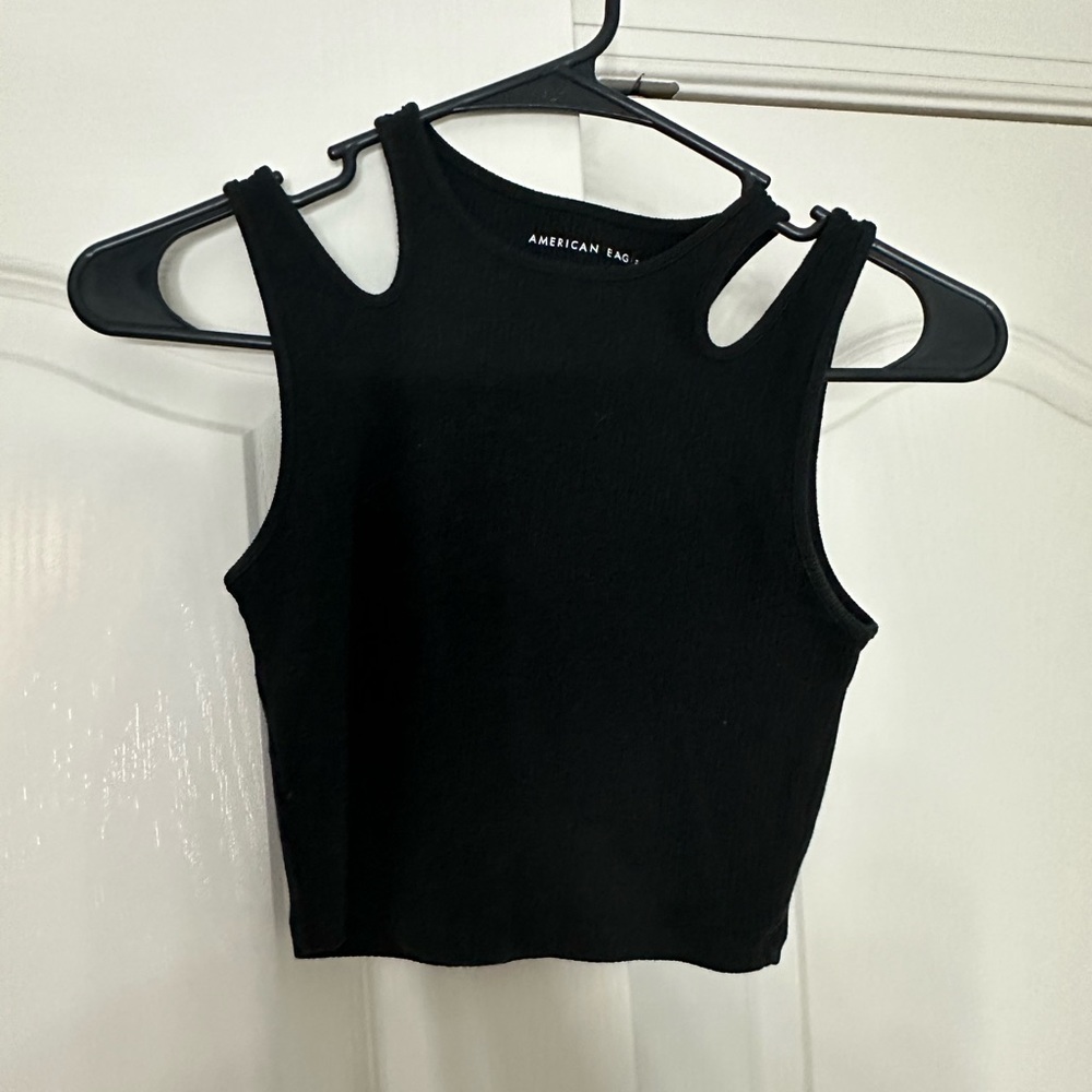 American Eagle Black Cutout Tank Top